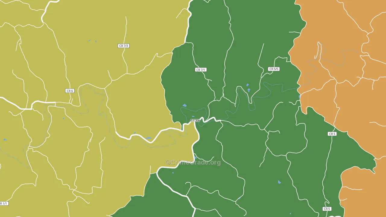 Extra, WV Map of Vehicle Theft Rates