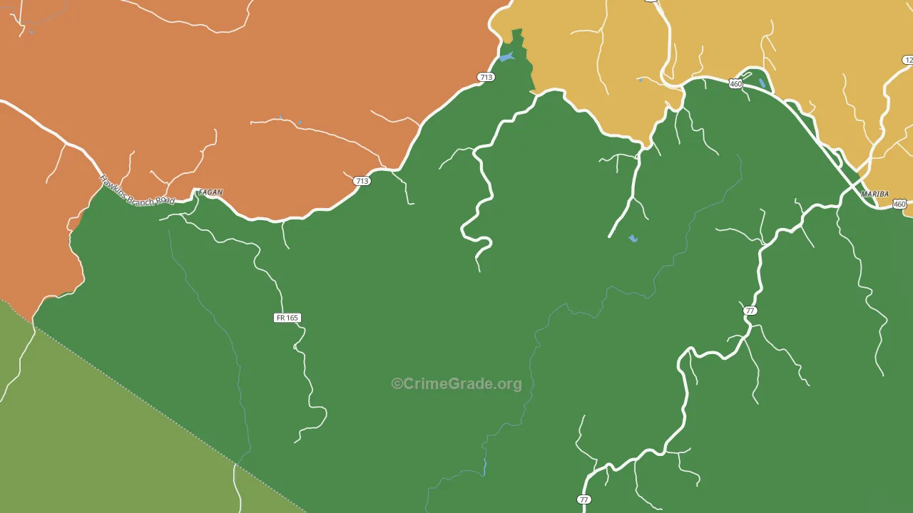 Fagan, KY Map of Vehicle Theft Rates