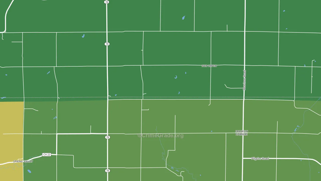 Fair Haven, IL Map of Vehicle Theft Rates
