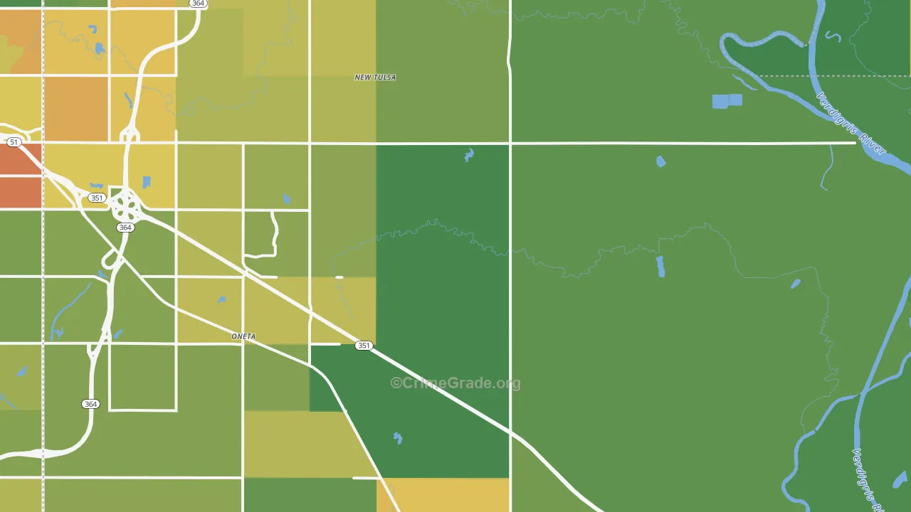 Fair Oaks, OK Map of Vehicle Theft Rates