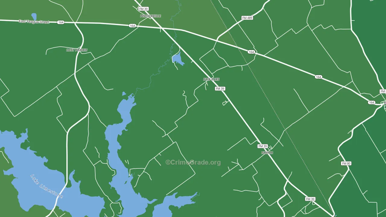 Fair Oaks, TX Map of Vehicle Theft Rates