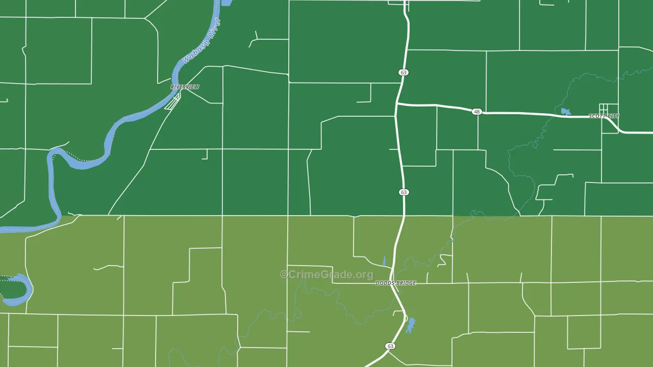 Fairbanks, IN Map of Vehicle Theft Rates