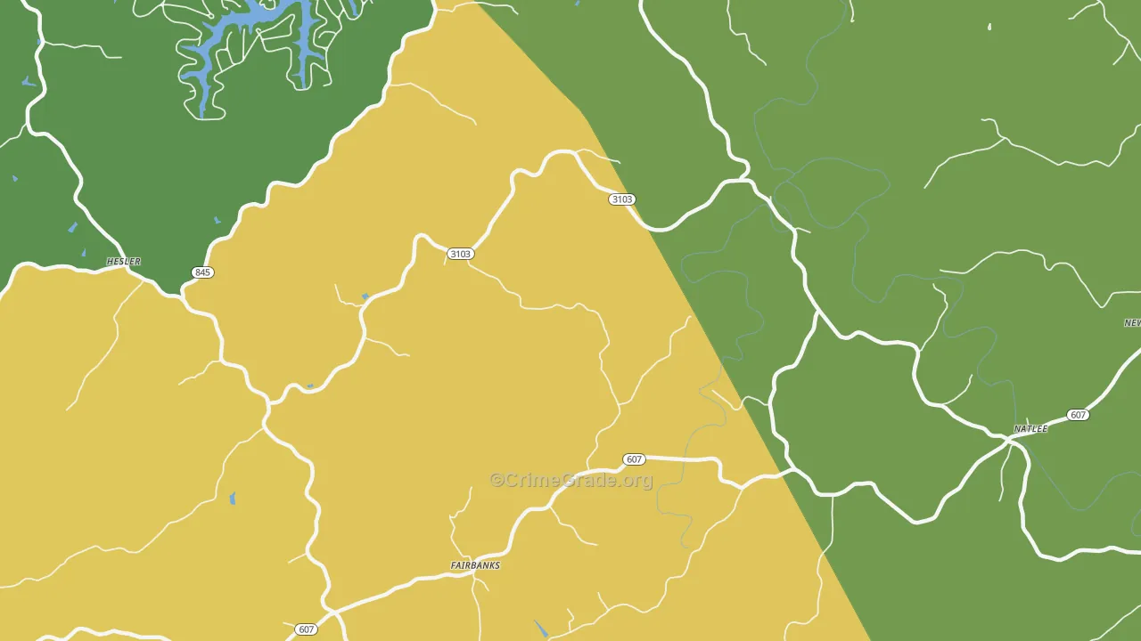Fairbanks, KY Map of Vehicle Theft Rates