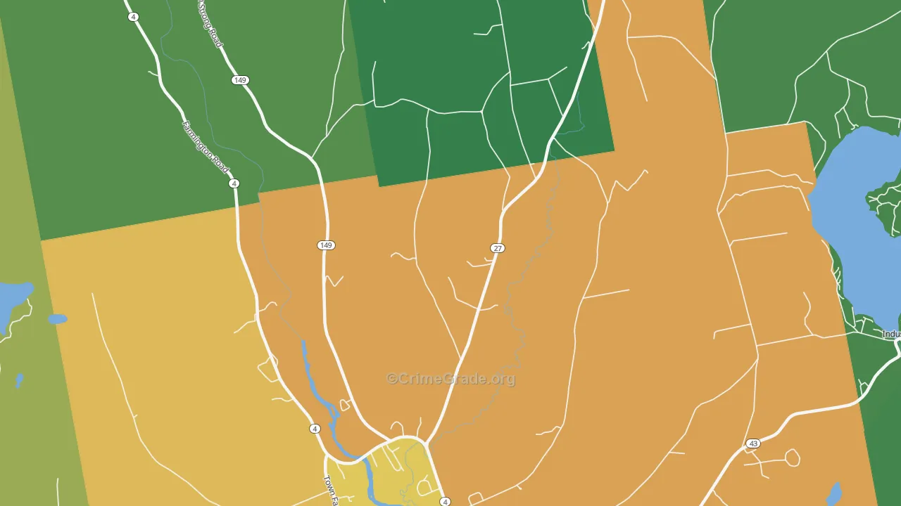 Fairbanks, ME Map of Vehicle Theft Rates