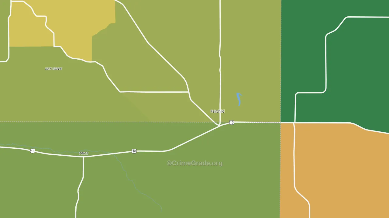 Fairchild, WI Map of Vehicle Theft Rates