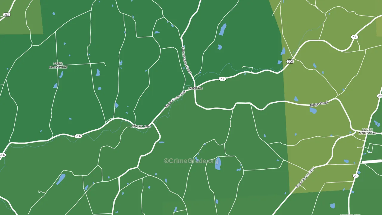 Fairdale, PA Map of Vehicle Theft Rates