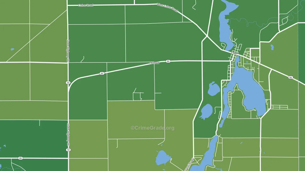 Fairfax, MI Map of Vehicle Theft Rates