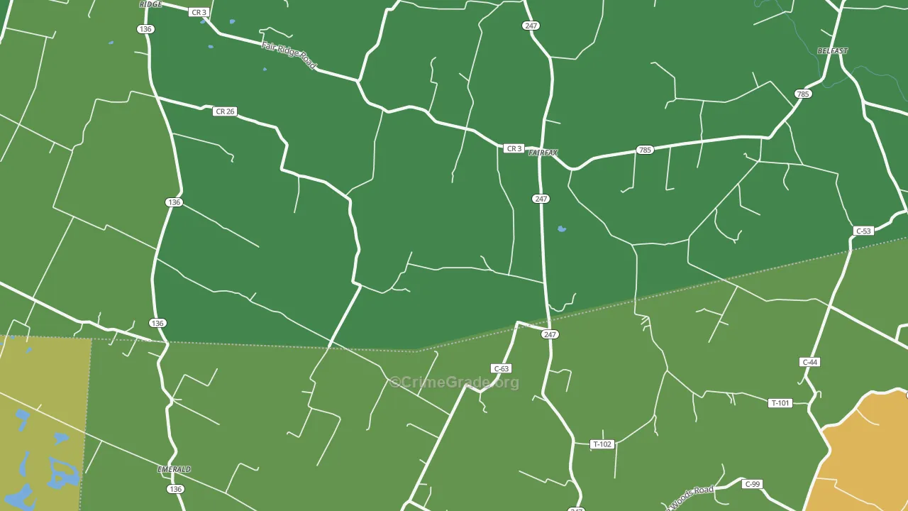 Fairfax, OH Map of Vehicle Theft Rates