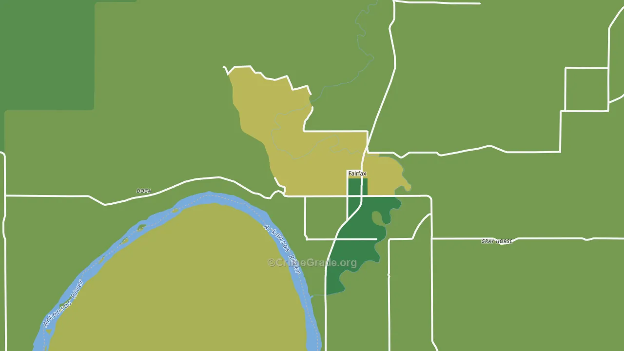Fairfax, OK Map of Vehicle Theft Rates