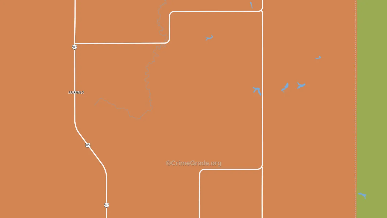 Fairfield, ND Map of Vehicle Theft Rates