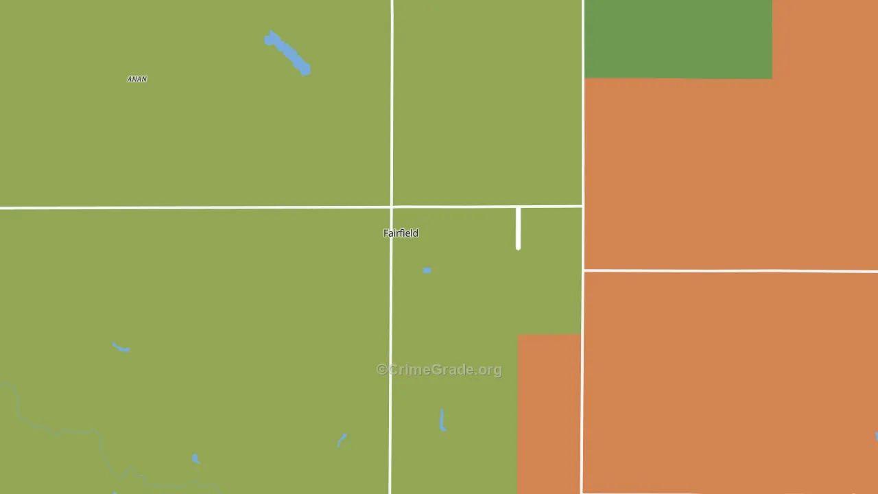 Fairfield, NE Map of Vehicle Theft Rates