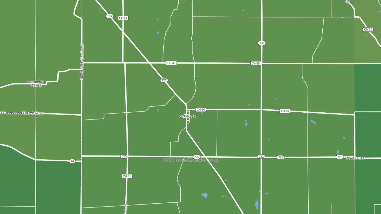 Fairhaven, OH Map of Vehicle Theft Rates