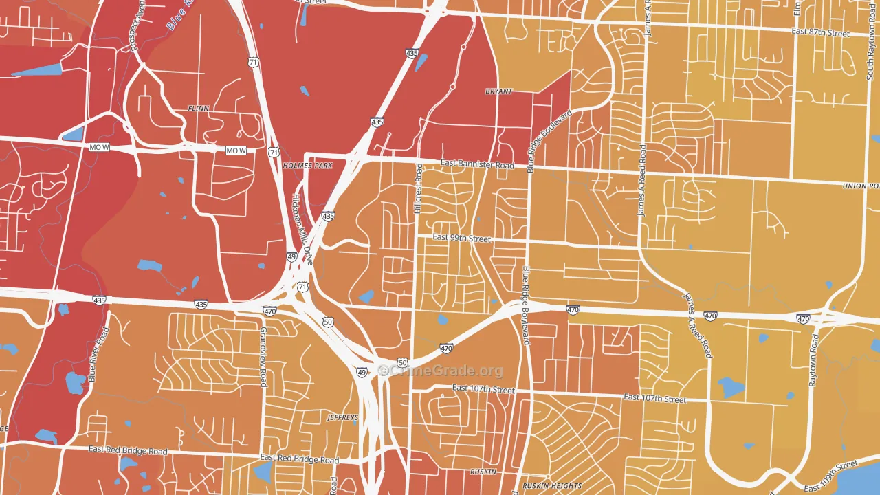 Fairlane, Kansas City, MO Map of Vehicle Theft Rates