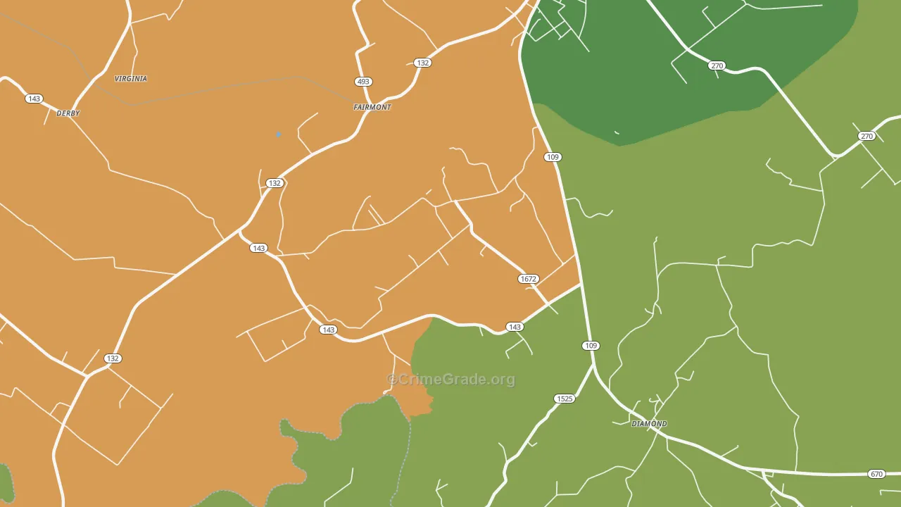 Fairmont, KY Map of Vehicle Theft Rates