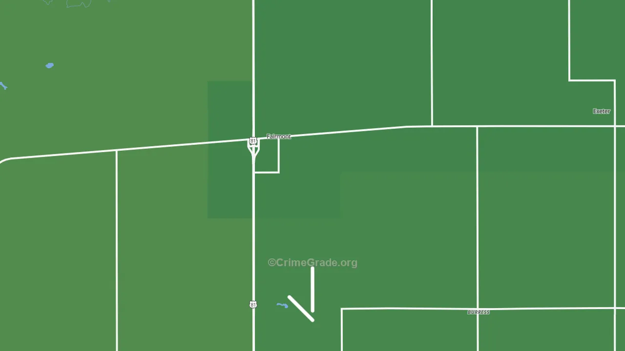 Fairmont, NE Map of Vehicle Theft Rates