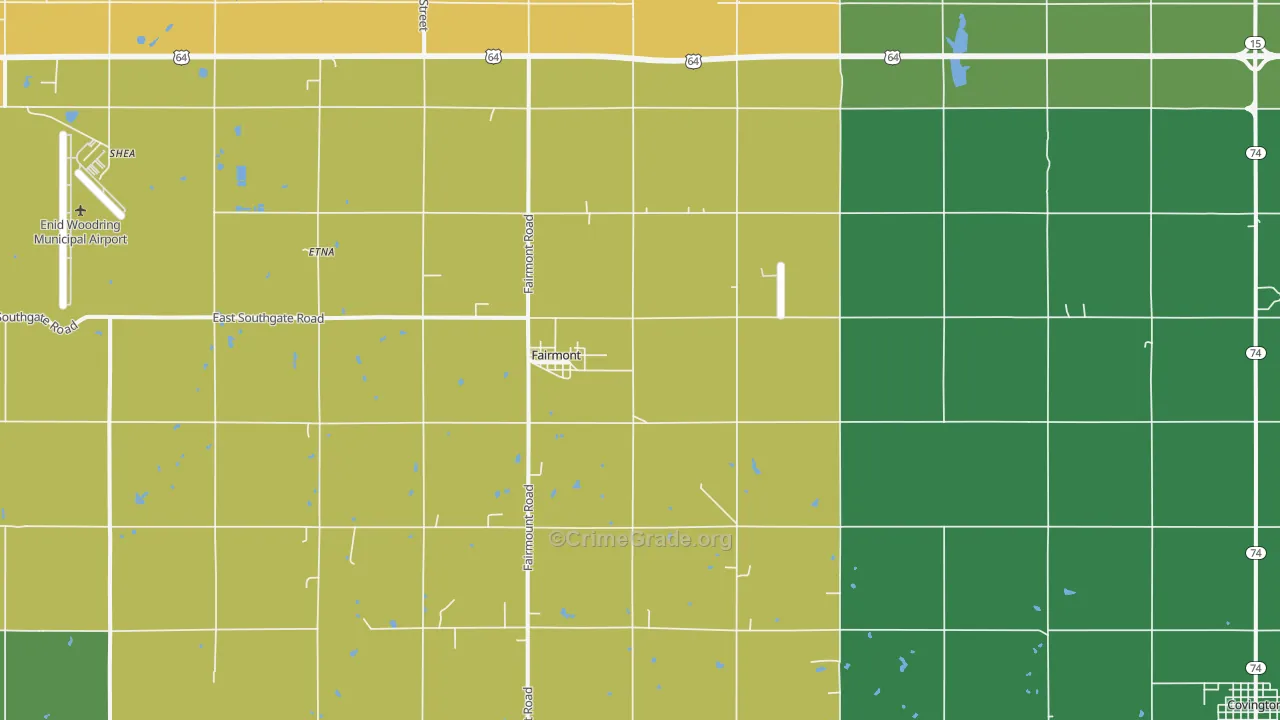 Fairmont, OK Map of Vehicle Theft Rates