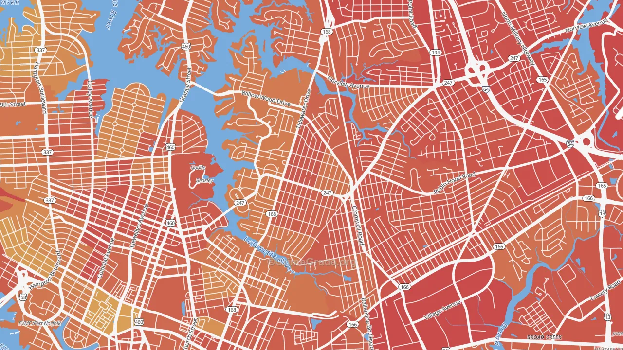 Fairmont Park, Norfolk, VA Map of Vehicle Theft Rates