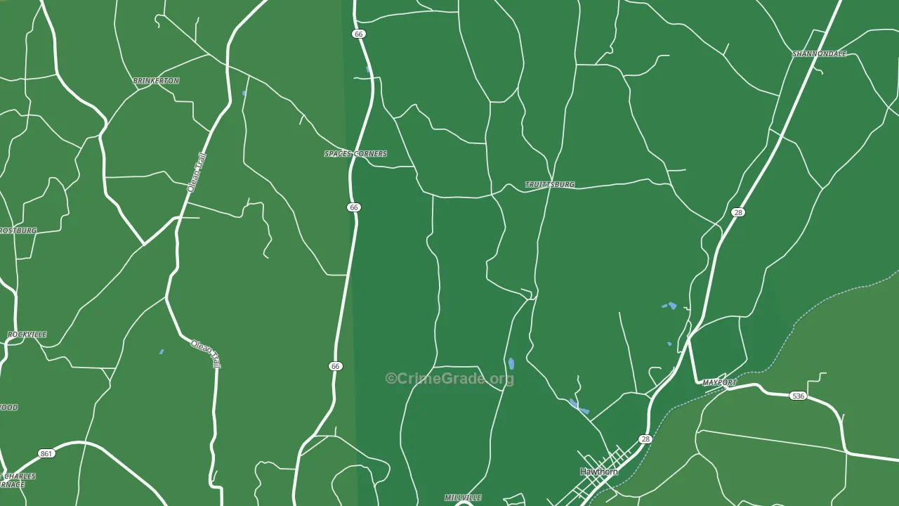 Fairmount City, PA Map of Vehicle Theft Rates