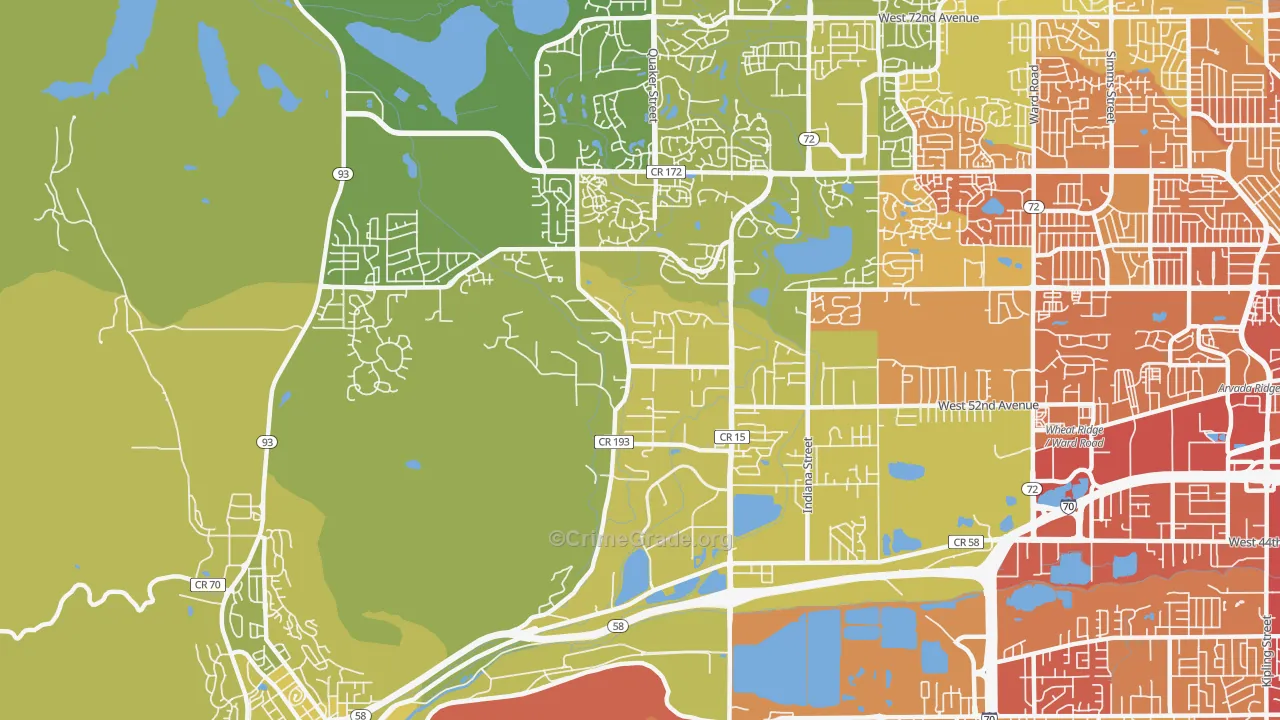 Fairmount, CO Map of Vehicle Theft Rates