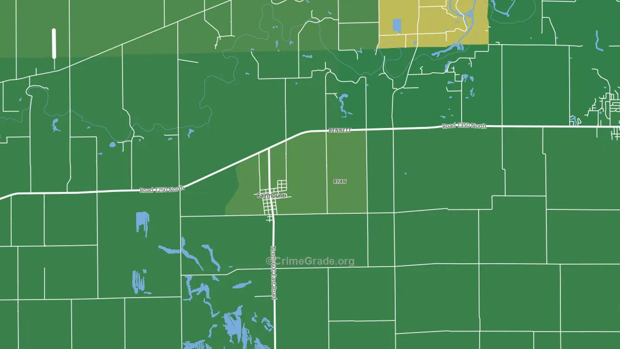 Fairmount, IL Map of Vehicle Theft Rates