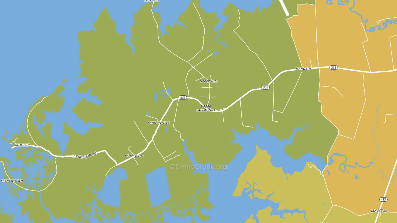 Fairmount, MD Map of Vehicle Theft Rates