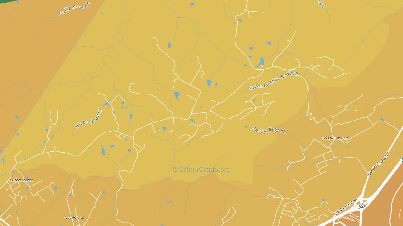Fairmount, TN Map of Vehicle Theft Rates