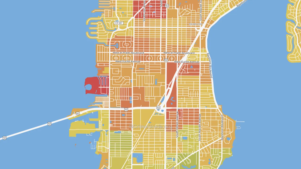 Fairoaks, Tampa, FL Map of Vehicle Theft Rates