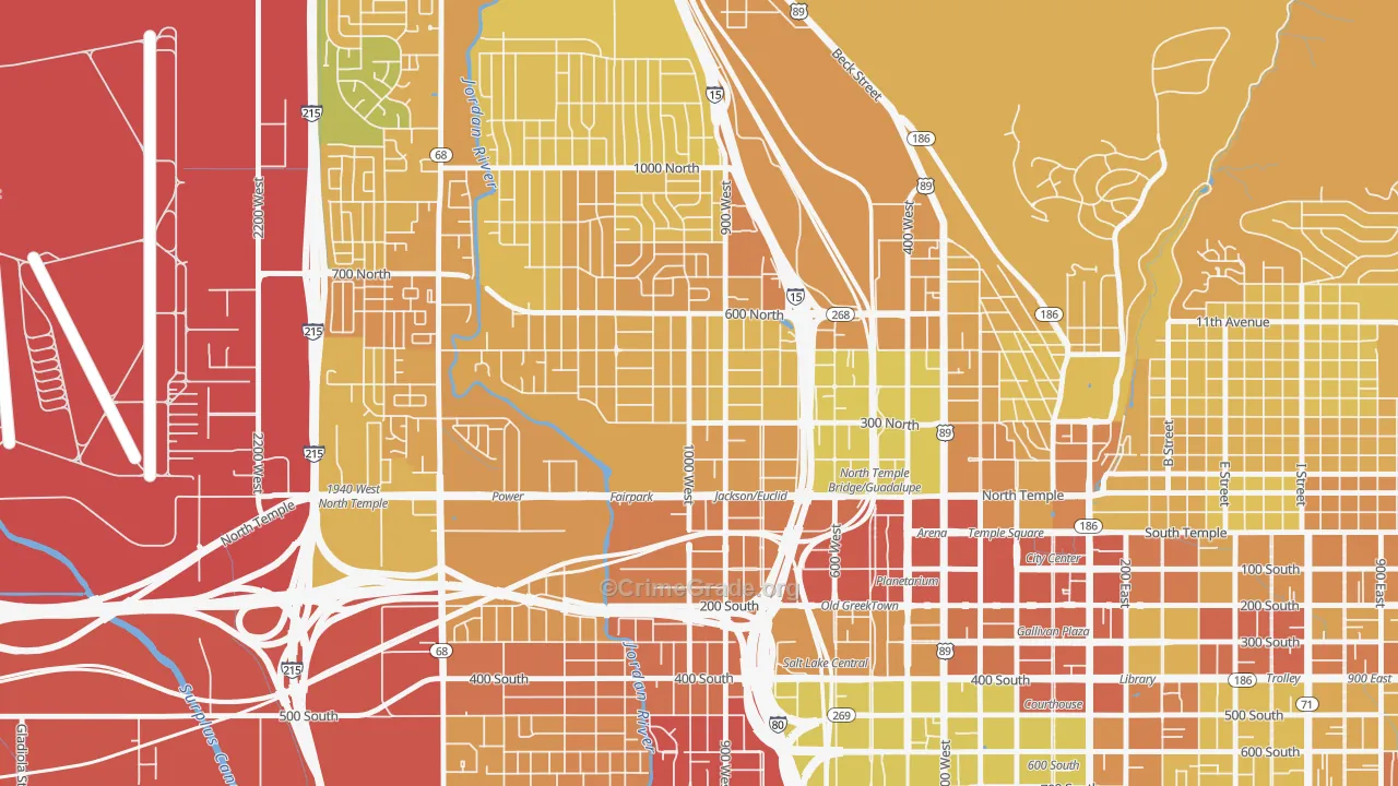 Fairpark, Salt Lake City, UT Map of Vehicle Theft Rates