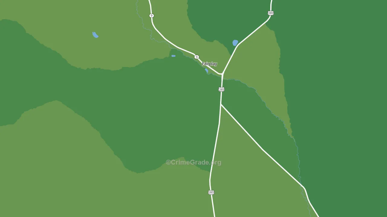 Fairplay, CO Map of Vehicle Theft Rates