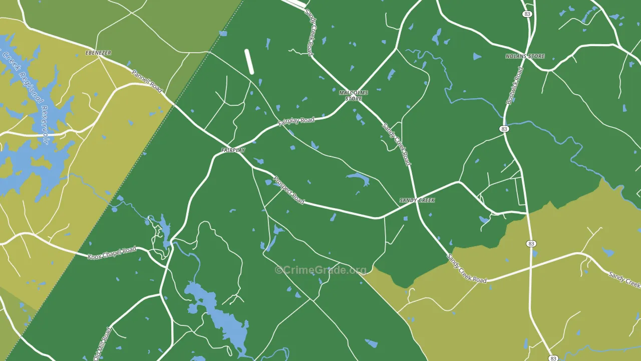 Fairplay, GA Map of Vehicle Theft Rates