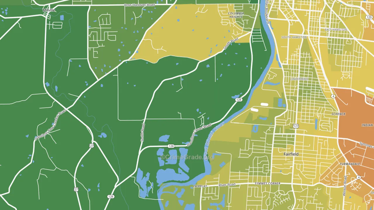 Fairplay, OH Map of Vehicle Theft Rates