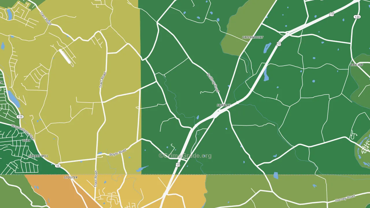 Fairplay, PA Map of Vehicle Theft Rates