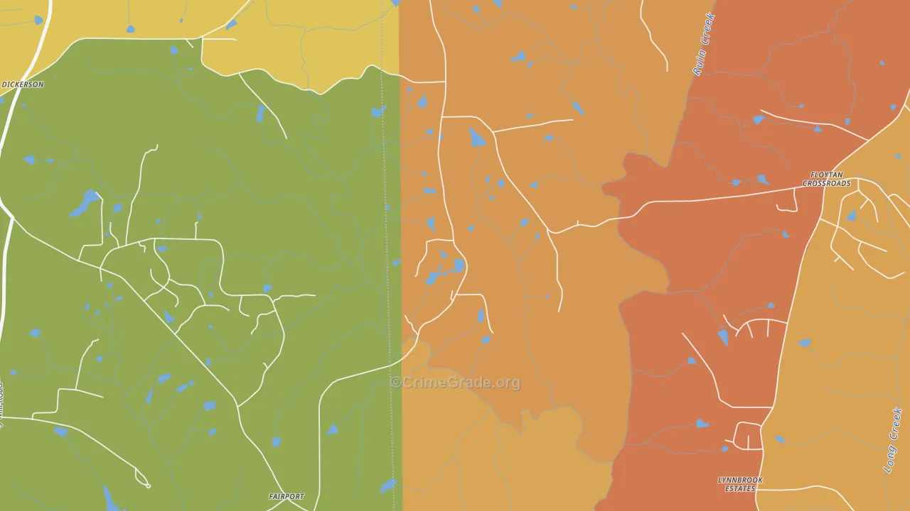 Fairport, NC Map of Vehicle Theft Rates