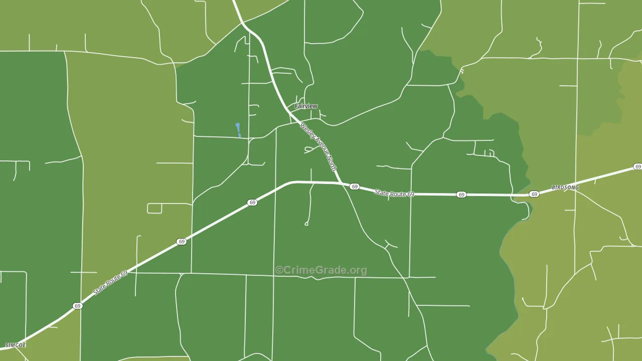 Fairview, AL Map of Vehicle Theft Rates