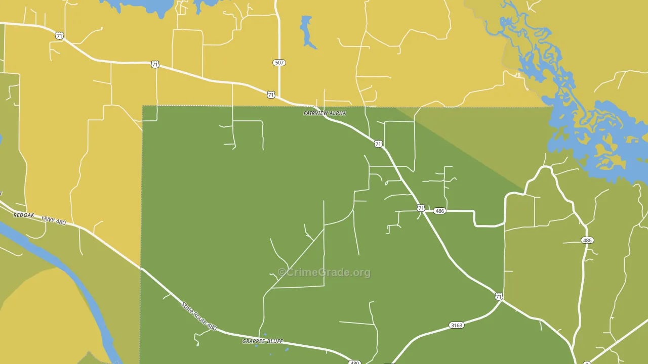 Fairview Alpha, LA Map of Vehicle Theft Rates