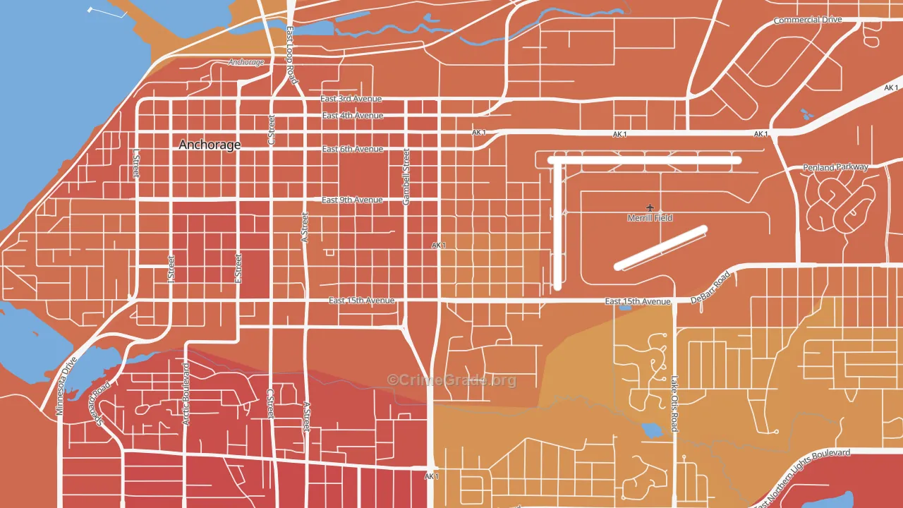 Fairview, Anchorage, AK Map of Vehicle Theft Rates