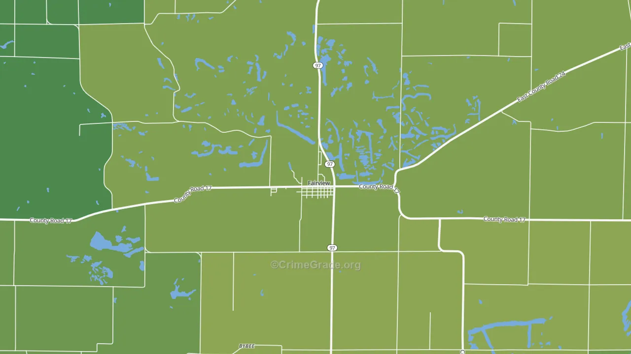 Fairview, IL Map of Vehicle Theft Rates
