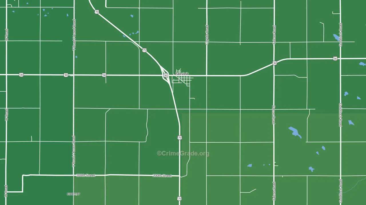Fairview, KS Map of Vehicle Theft Rates