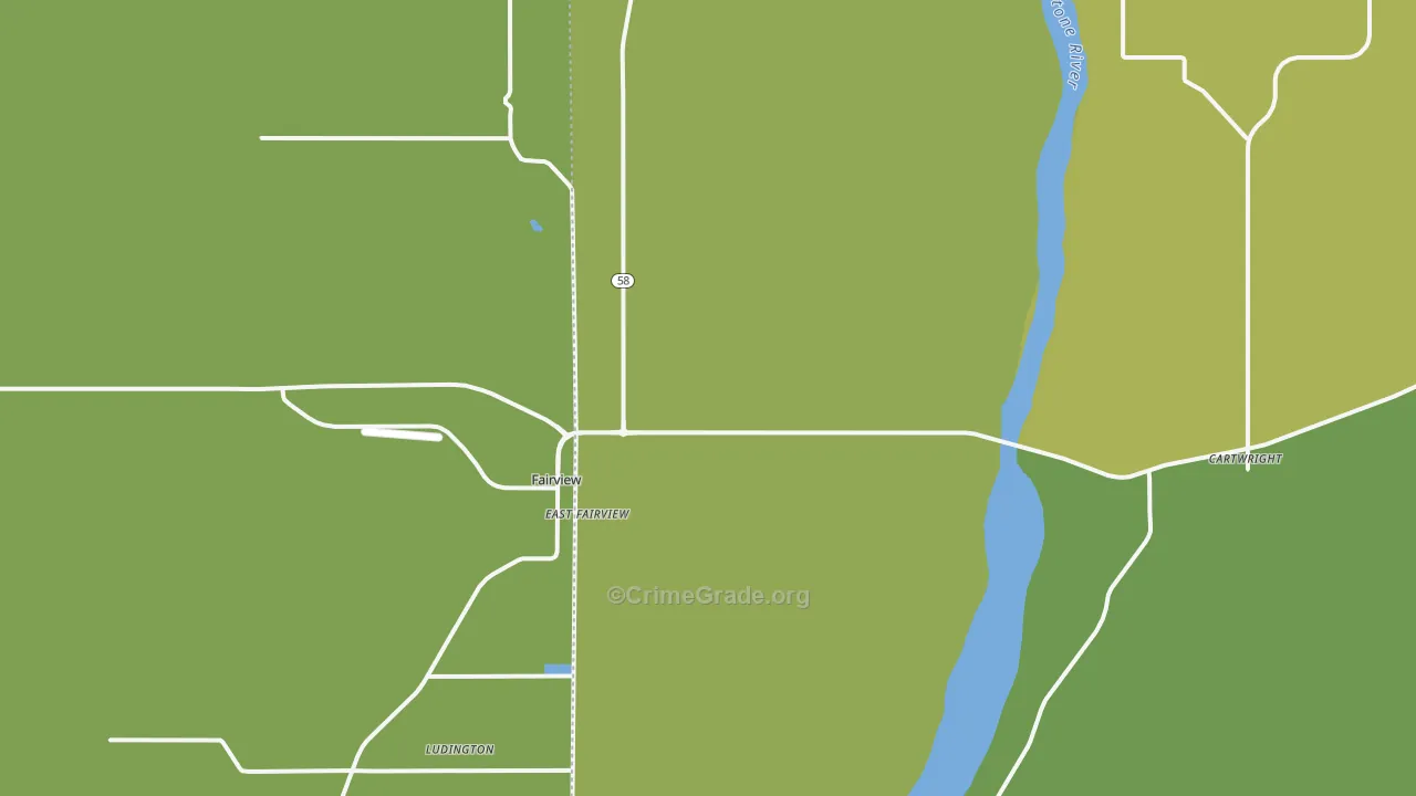 Fairview, ND Map of Vehicle Theft Rates