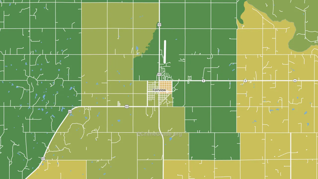 Fairview, OK Map of Vehicle Theft Rates