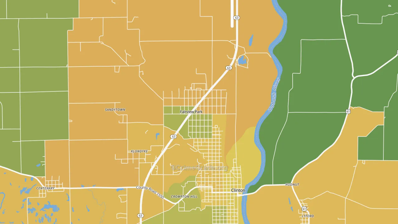 Fairview Park, IN Map of Vehicle Theft Rates
