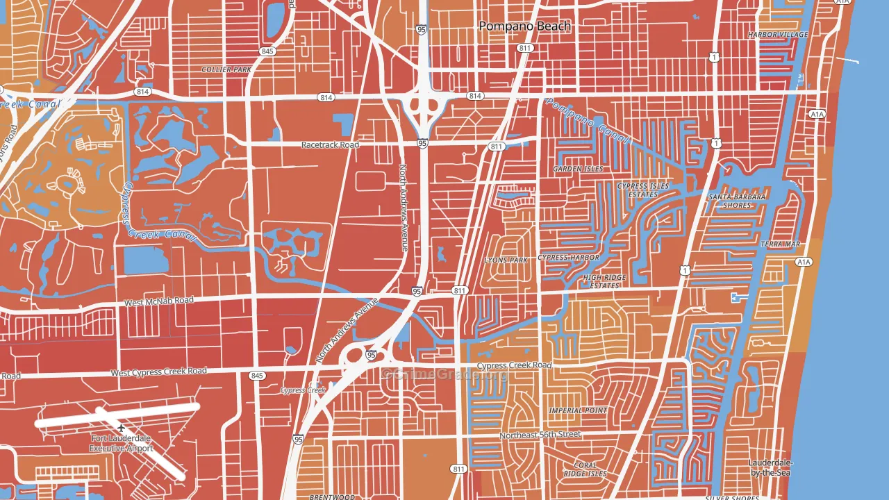 Fairview, Pompano Beach, FL Map of Vehicle Theft Rates