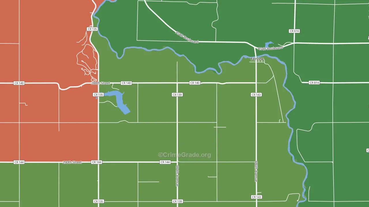 Fairview, SD Map of Vehicle Theft Rates