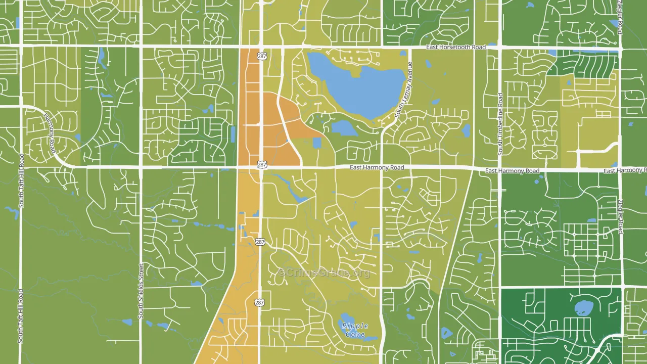 Fairway Estates, Fort Collins, CO Map of Vehicle Theft Rates