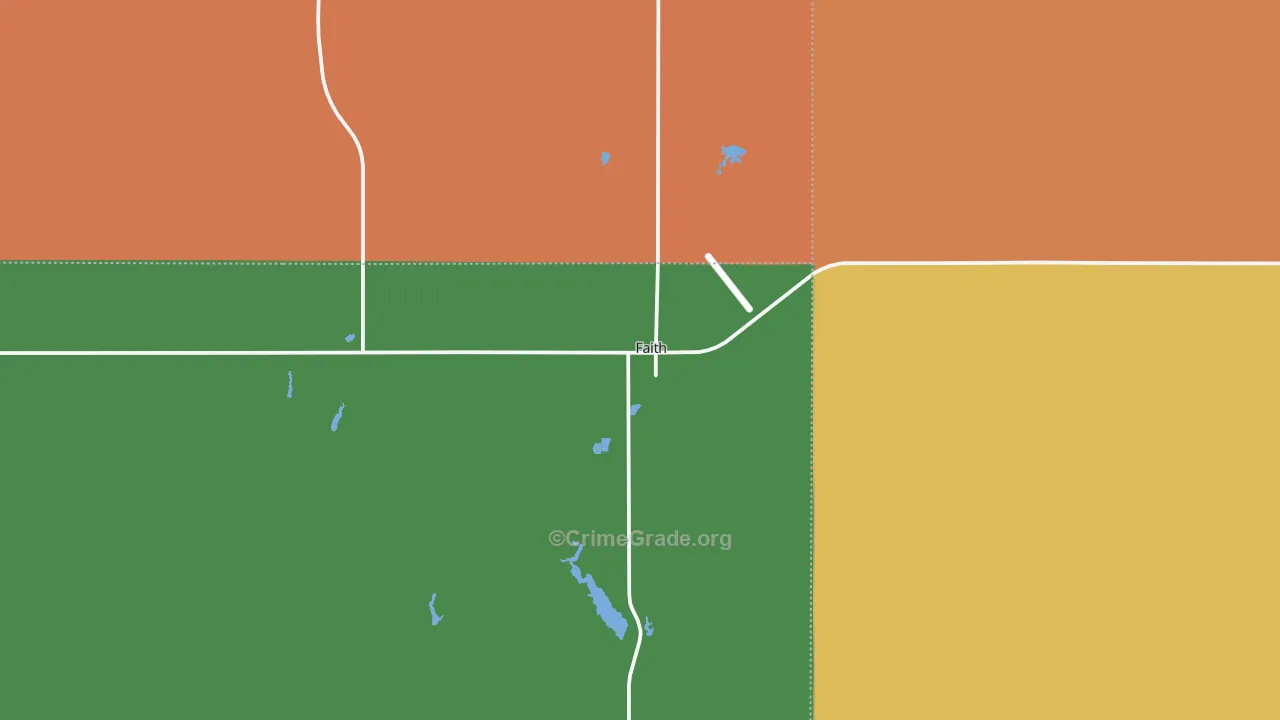 Faith, SD Map of Vehicle Theft Rates