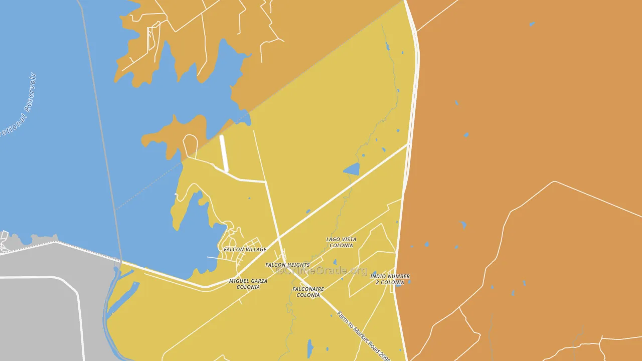 Falcon Heights, TX Map of Vehicle Theft Rates