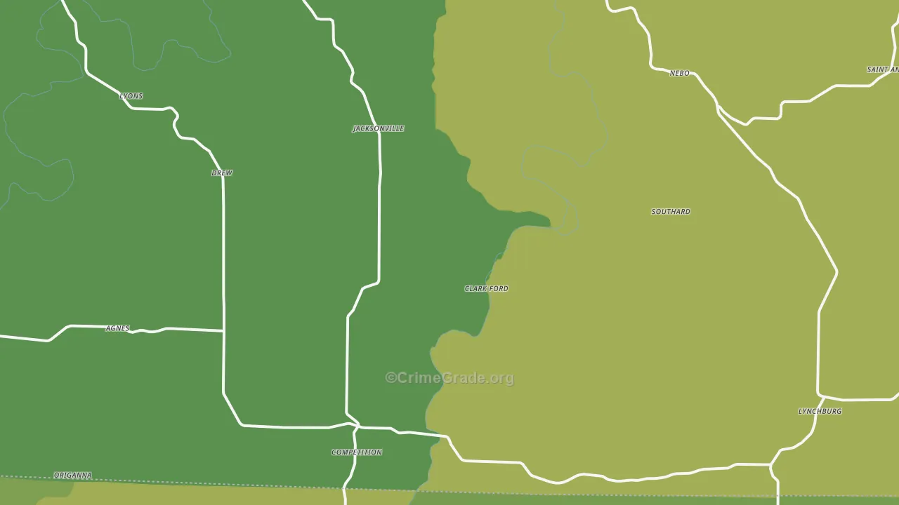 Falcon, MO Map of Vehicle Theft Rates