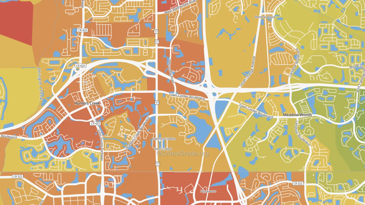 Falcon Trace, Southchase, FL Map of Vehicle Theft Rates