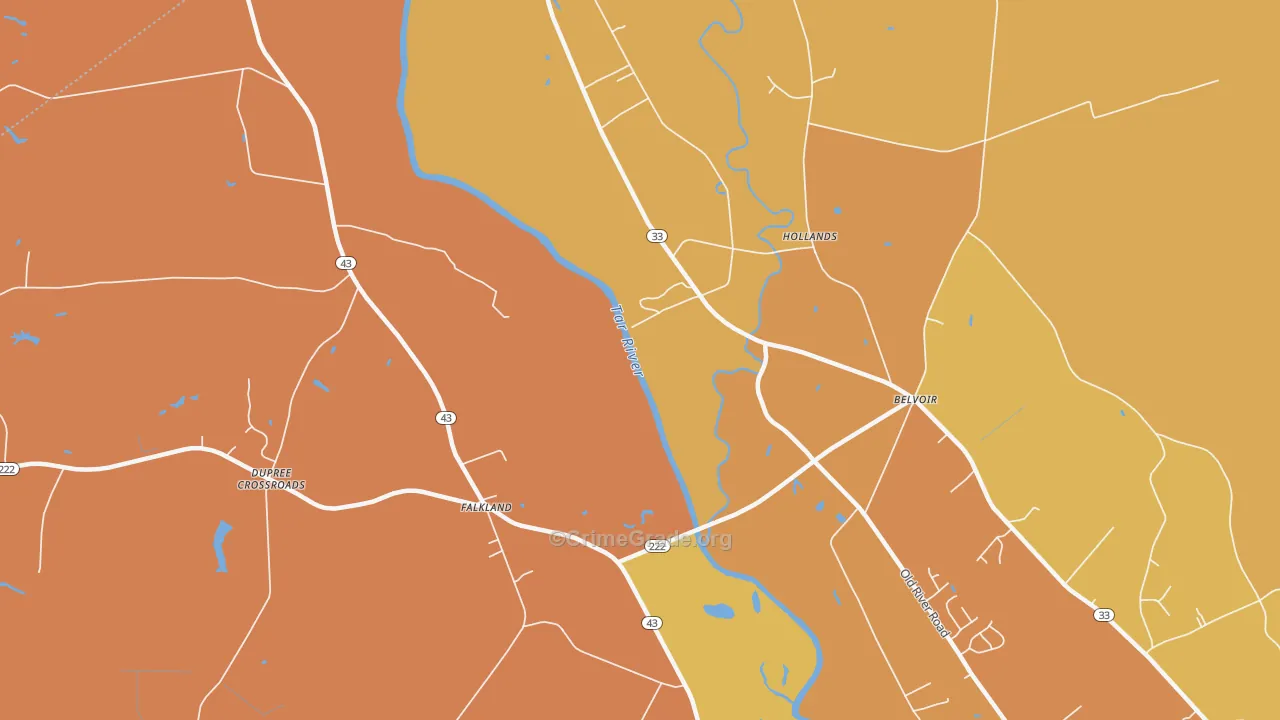 Falkland, NC Map of Vehicle Theft Rates