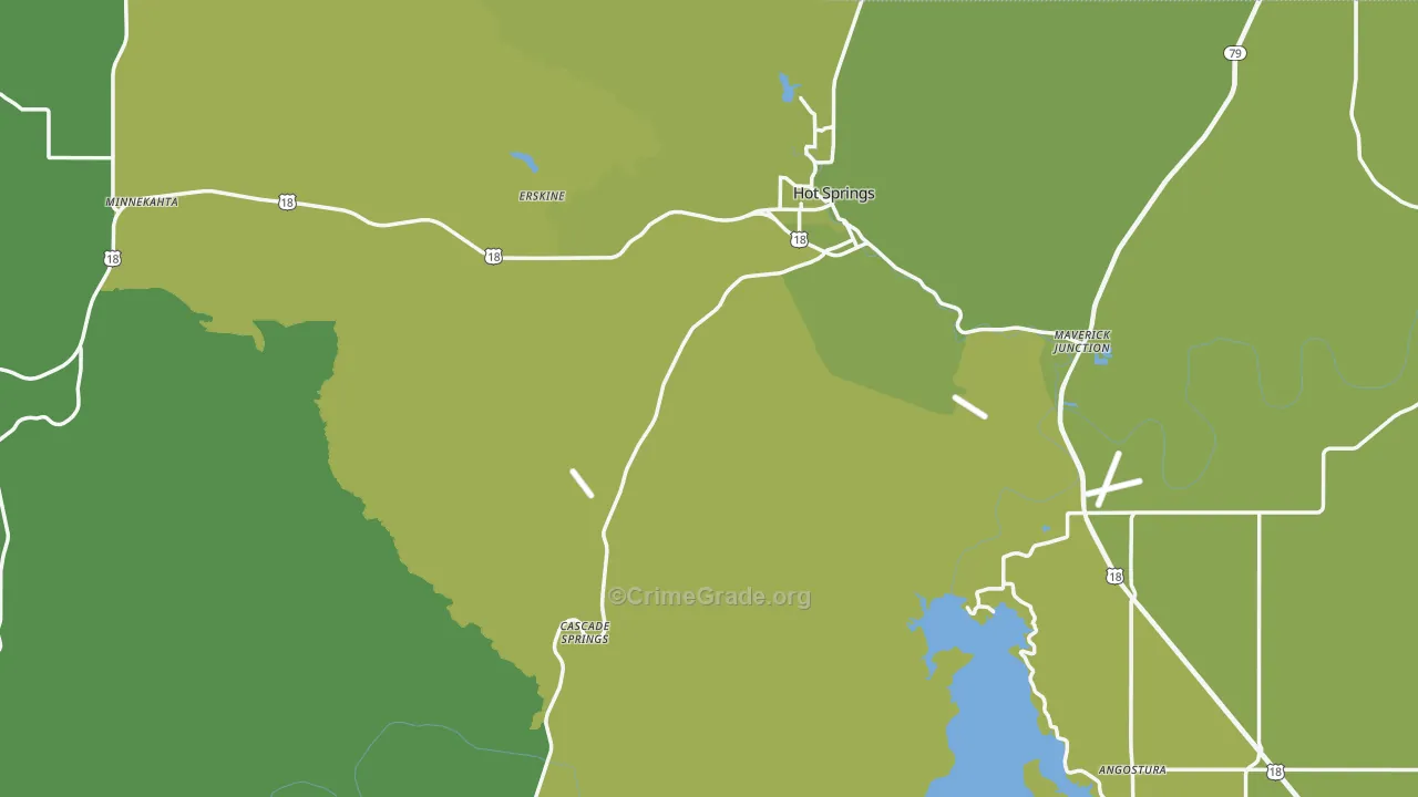 Fall River County, SD Map of Vehicle Theft Rates